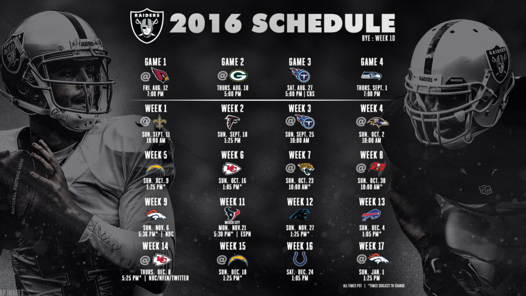 Raiders 2024 Home Schedule Eddy Nerita