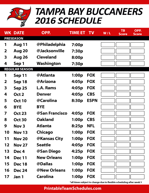 Tampa Bay Buccaneers 2023 Schedule Printable Get Your Hands On 
